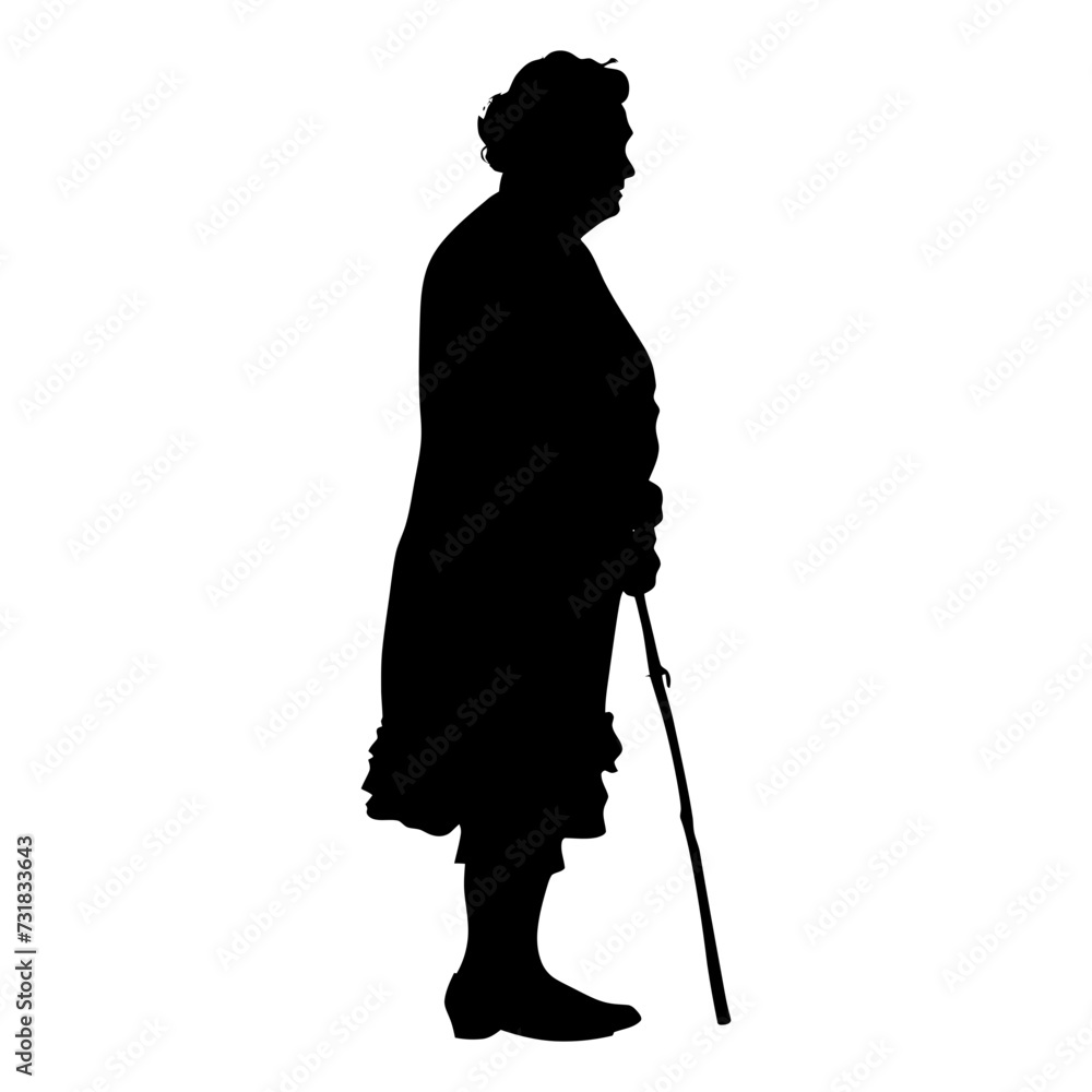 Silhouette the elderly single women black color only