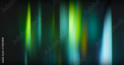 Elegant vertical lens flare Light Leak overlay on black background. Spherical Optical Prism Light abstract background 4K