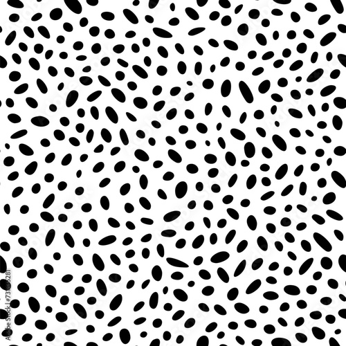 Abstract irregular brush spots, wild animal skin print, seamless vector pattern, simple geometric