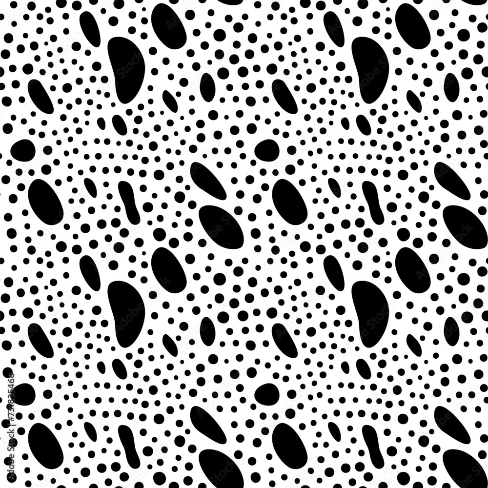 Fototapeta premium Abstract irregular brush spots, wild animal skin print, seamless vector pattern, simple geometric