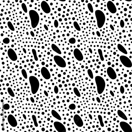 Abstract irregular brush spots  wild animal skin print  seamless vector pattern  simple geometric