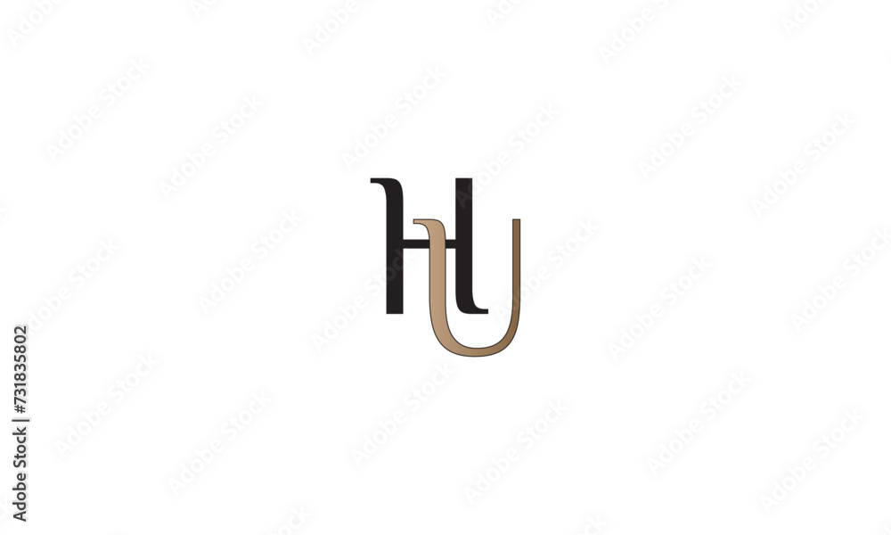 HU, UH , U , H , Abstract Letters Logo Monogram HU, UH , U , H , Abstract Letters Logo Monogram