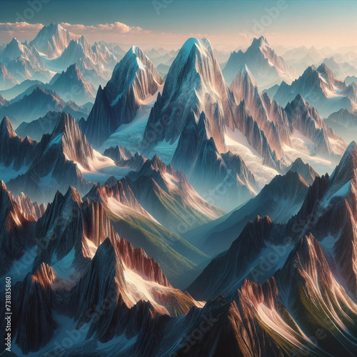 Winter Tapestry of Majestic Mountains