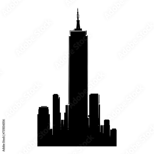 Silhouette skyscraper black color only