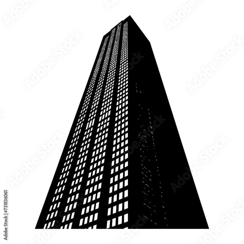 Silhouette skyscraper black color only