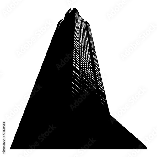 Silhouette skyscraper black color only