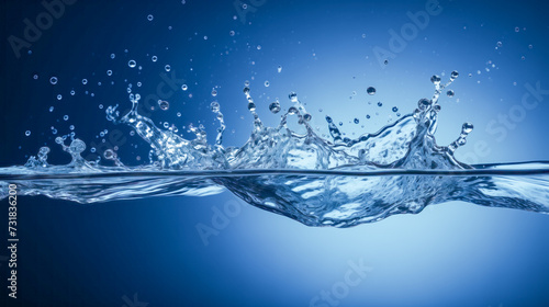 Blue Water Splash in Minimalism