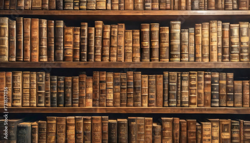 a wall full of old ancient books of a library holding many historical books british feel collection of thousands of years of human knowledge concept