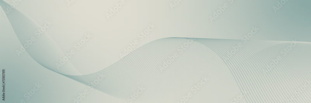 Fototapeta premium Abstract background vector green with dynamic waves for business design. Futuristic technology backdrop with network wavy lines. Premium template with stripes and gradient mesh for banner or poster