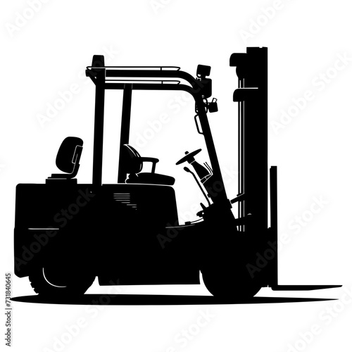 Silhouette forklift industrial equipment black color only full