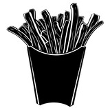 Silhouette French fries food black color only