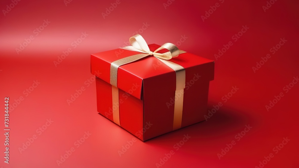 Shining sparkles glitter red background giftbox, golden, ribbon , plane background template banner Shining sparkles glitter red background giftbox, golden, ribbon , plane background template banner