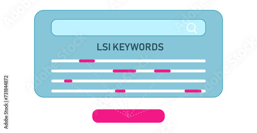LSI Keywords or Latent Semantic Indexing.
Word search optimisation concept. photo