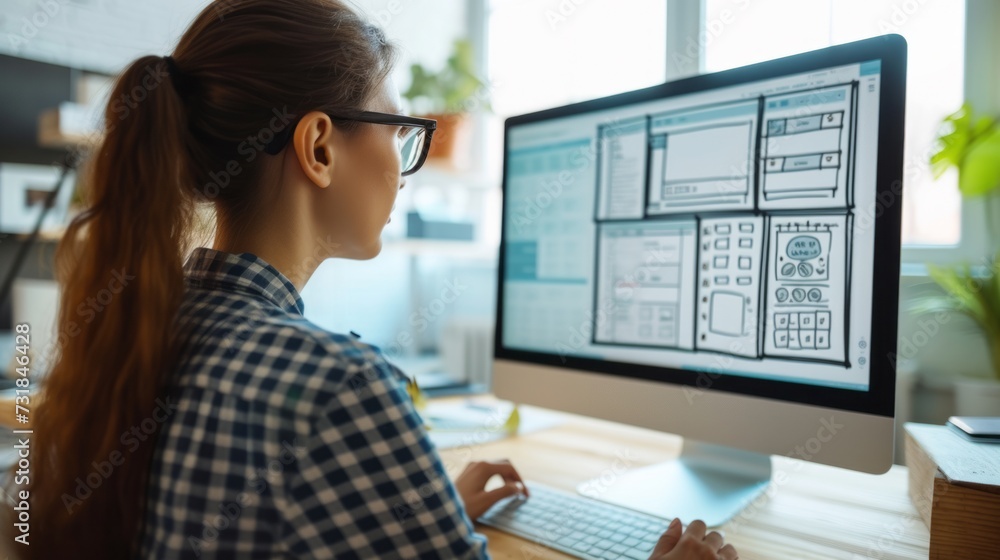 Professional Working on a Wireframe Design