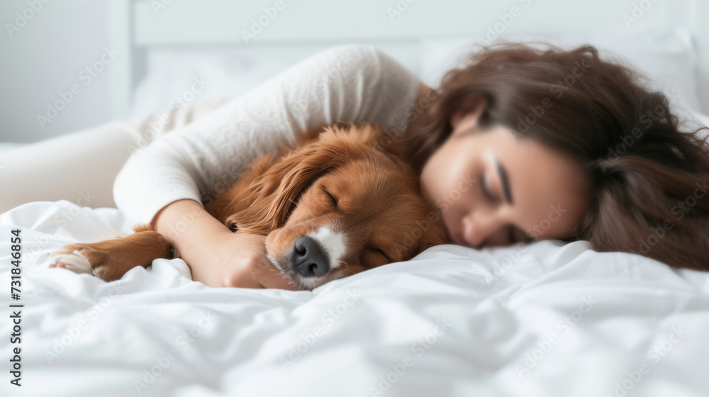 Peaceful Embrace: Woman and Dog Sharing a Tender Moment Peaceful Embrace: Woman and Dog Sharing a Tender Moment