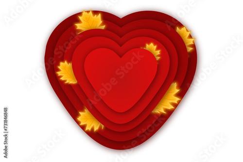 Illustration on theme beautiful bright shape heart in style paper cut