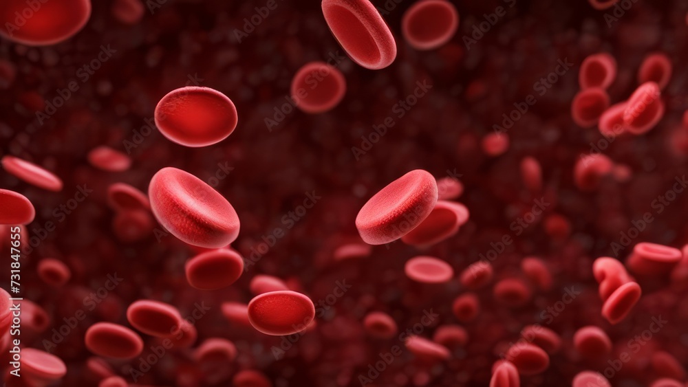 Abstract background with the movement of blood cells.