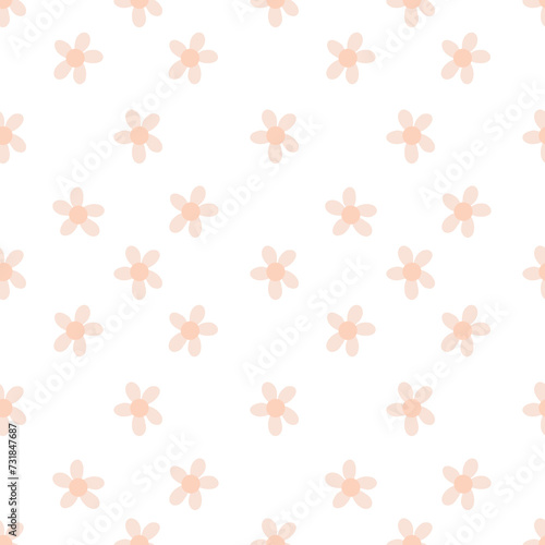 seamless floral pattern with peachy flowers 