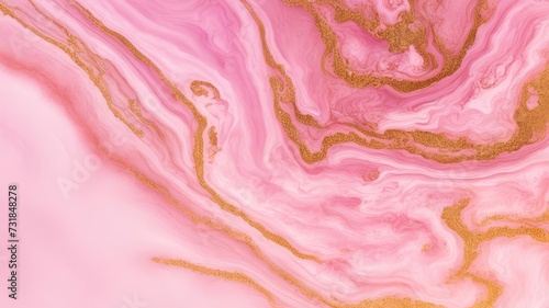 Abstract background of flowing pink liquid. © Lednev