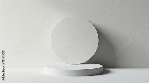3d rendering of white minimal geometric shape podium for product display.Abstract background studio.