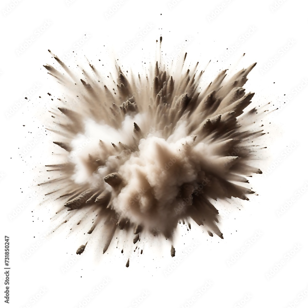 biege dust and powder explosion texture isolated on white background biege dust and powder explosion texture isolated on white background