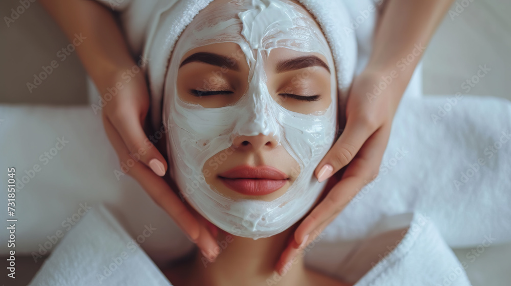 Woman Enjoying Spa Facial Mask Woman Enjoying Spa Facial Mask