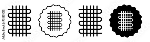 Condenser coil set in black and white color. Condenser coil simple flat icon vector