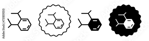 Phthalate free set in black and white color. Phthalate free simple flat icon vector photo
