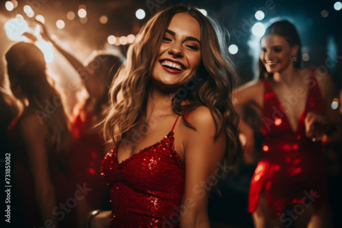 Beautiful woman in a nightclub. Lifestyle concept.