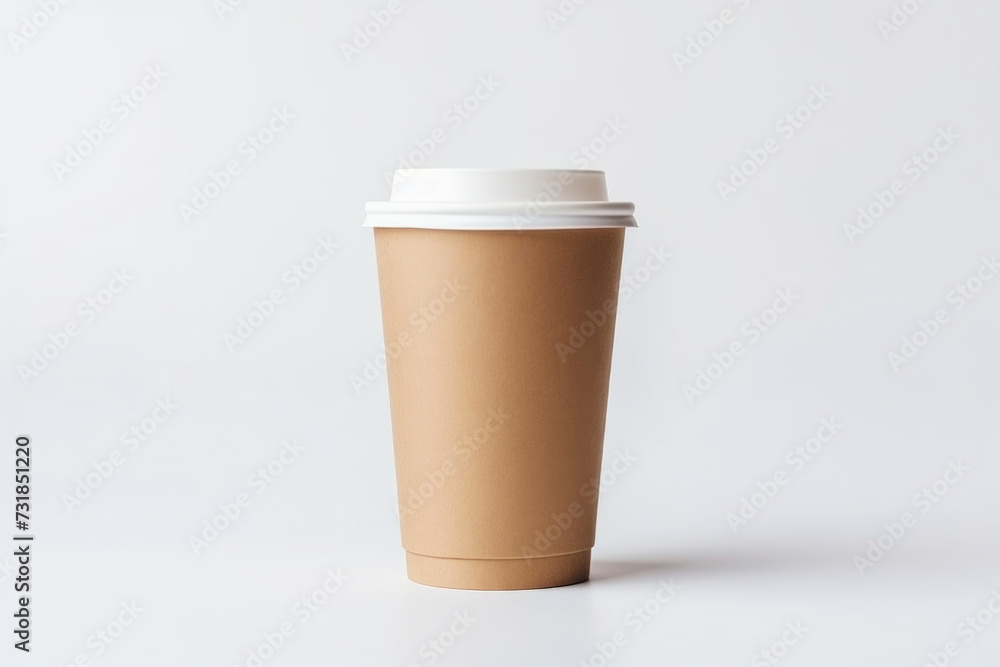 Disposable Coffee Cup on White Background