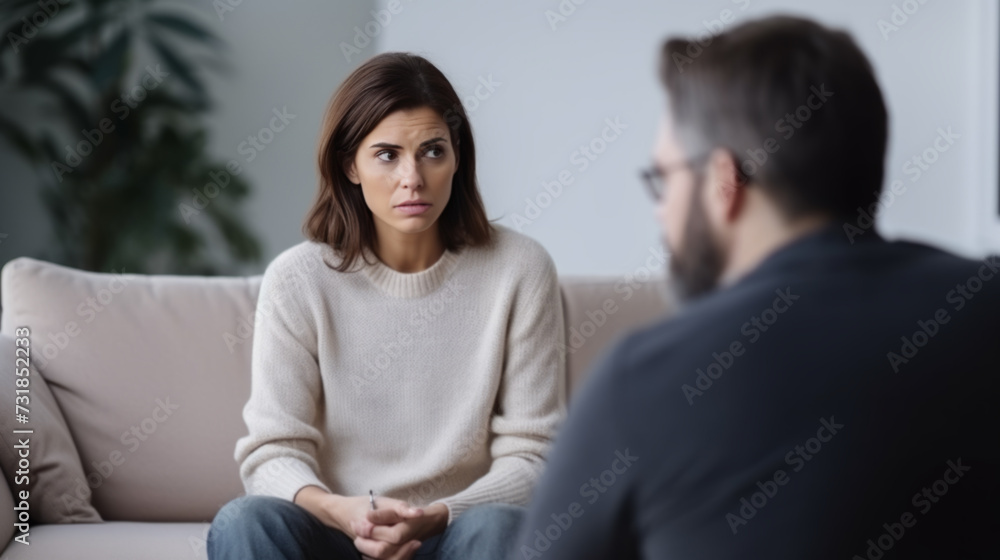 Professional psychologist conducting a consultation. Psychotherapy concept Professional psychologist conducting a consultation. Psychotherapy concept