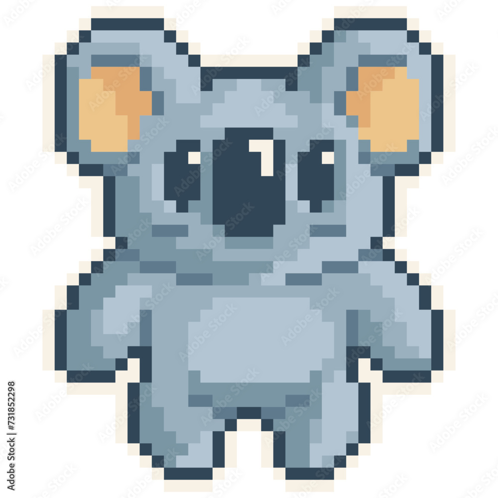 Koala - Cute Kawaii Cartoon Pixel Art Animal Bear Icon Vector Koala - Cute Kawaii Cartoon Pixel Art Animal Bear Icon Vector