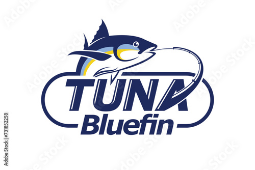Tuna label logo, bluefin tuna label logo