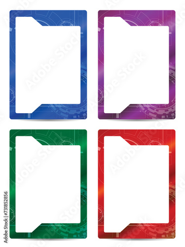 futuristic techno abstract background card frame template design