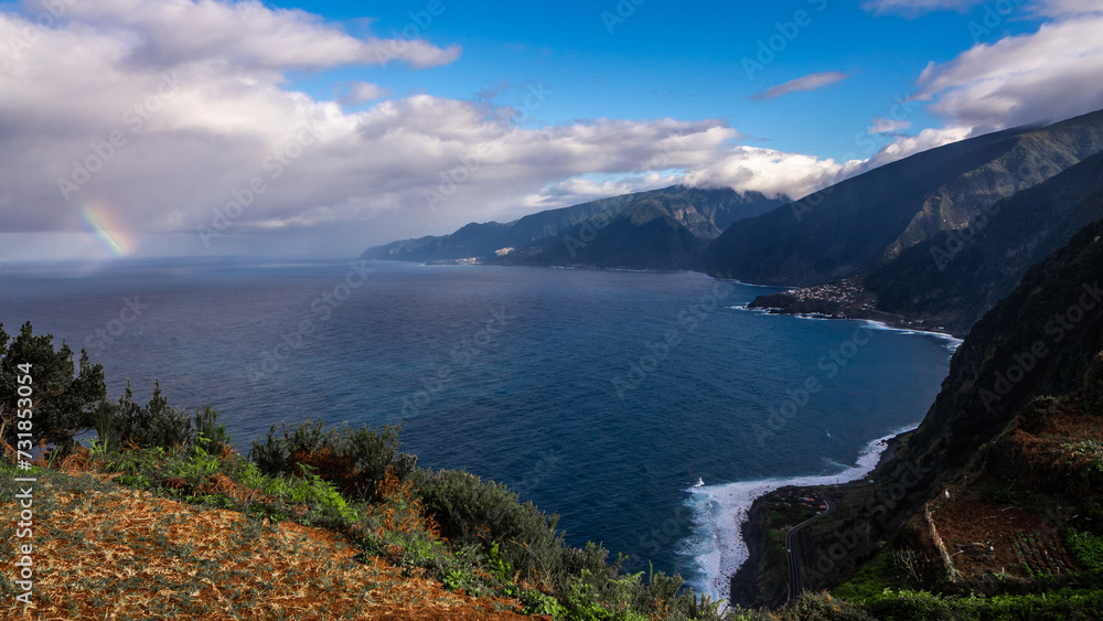 Madeira Island Portugal. Cliffs and ocean views around the island in the summer.