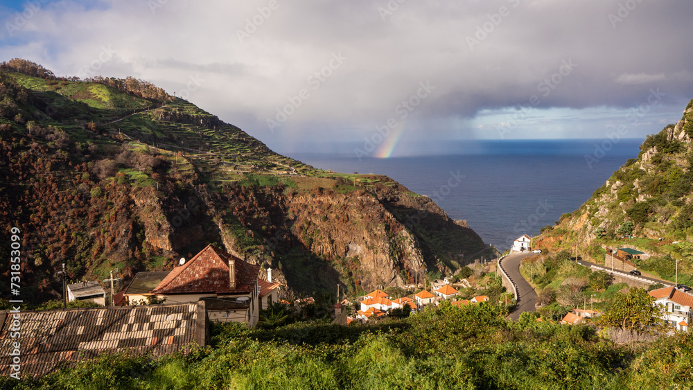 Fototapeta premium Madeira Island Portugal. Cliffs and ocean views around the island in the summer.