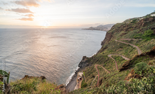 Madeira Island Portugal. Cliffs and ocean views around the island in the summer. photo