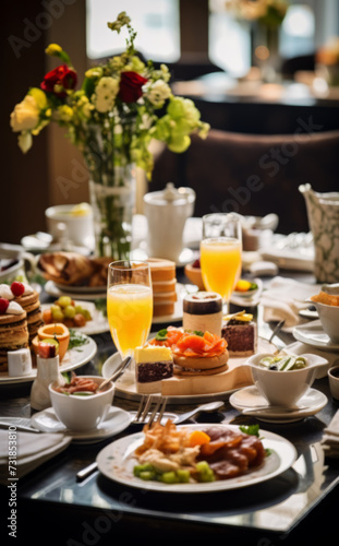 Continental breakfast table