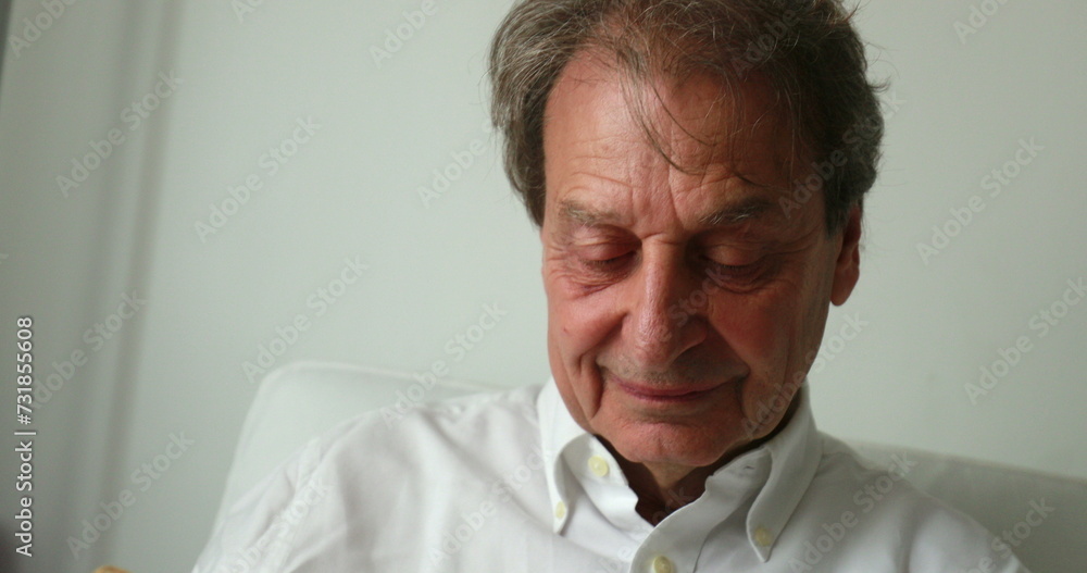 Older man using cellphone device