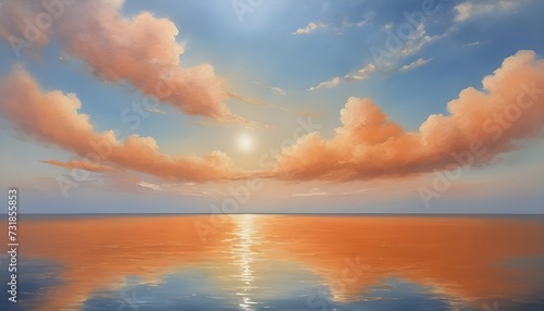 Serene Sunset over Calm Waves © Lucas