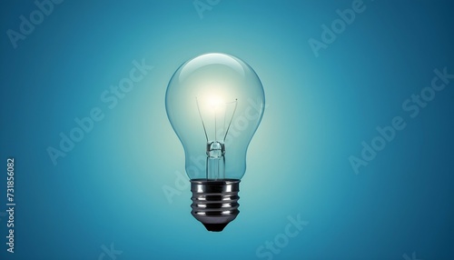 Creative Light Bulb Abstract on Glowing Blue Background
