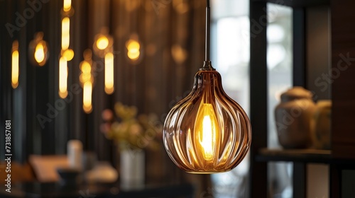 Beautiful retro luxury light lamp decor glowing © buraratn