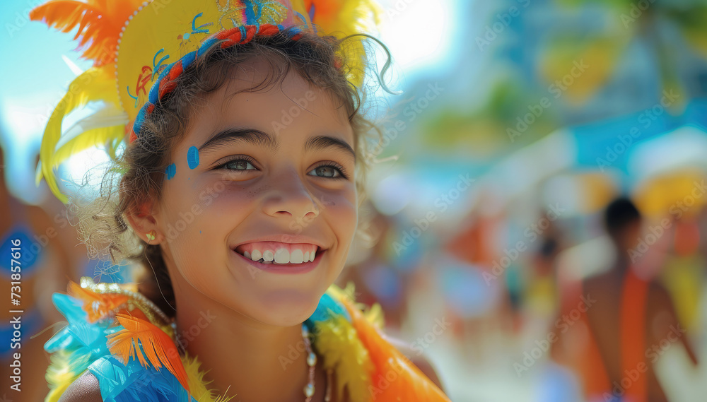 Carnival festival where everyone is happy and cheerful with bright colors. Generative AI. Carnival festival where everyone is happy and cheerful with bright colors. Generative AI.