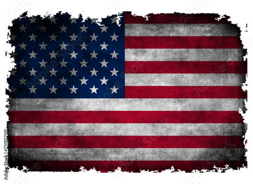 Grunge Texture American Flag Vector