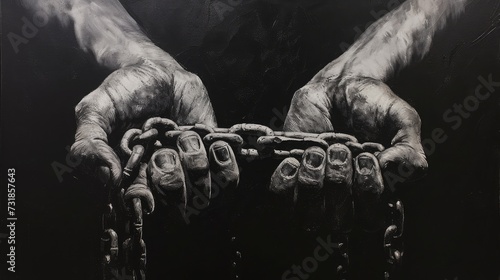 Obraz na płótnie Hands in chains