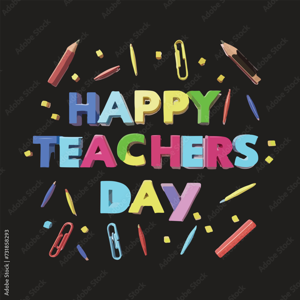 Happy teachers day text design