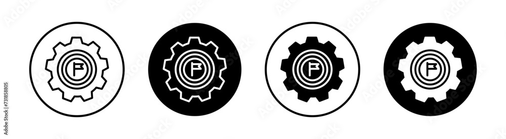 Goal setting flat line icon set. Goal setting Thin line illustration vector Goal setting flat line icon set. Goal setting Thin line illustration vector