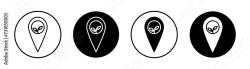 Locally grown flat line icon set. Locally grown Thin line illustration vector