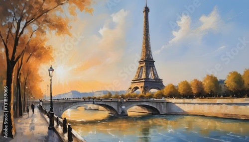 Artistic Impression of the Eiffel Tower in Paris