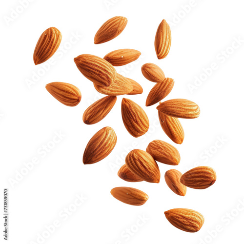 Almond Descending Isolated on Transparent or White Background, PNG